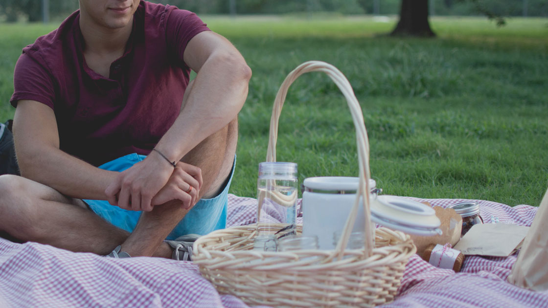 Ein Picknick im Gras